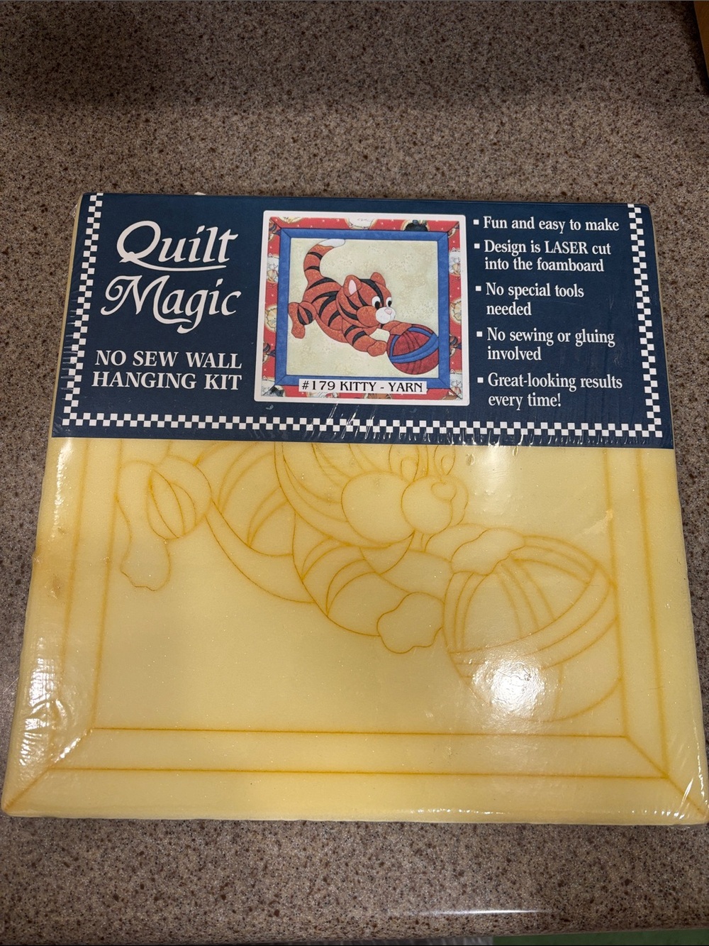 Vintage quilt magic kit wall hanging project DIY kitty kitten cat 11.5x11.5